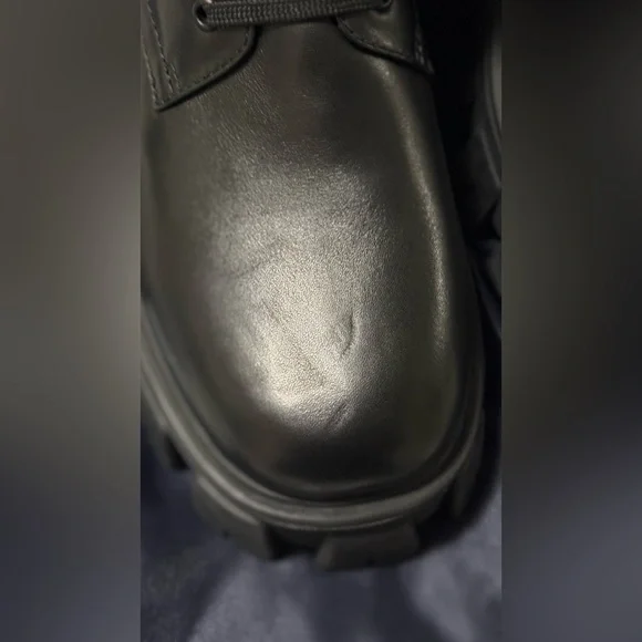 Prada Women's Black Combat Boots Monolith - Picture 10 of 12